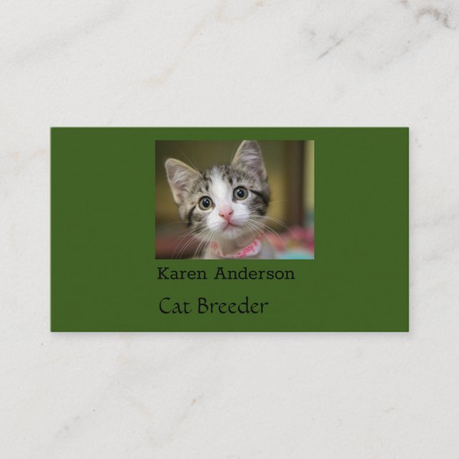 A cute kitten with green eyes business card (Front)
