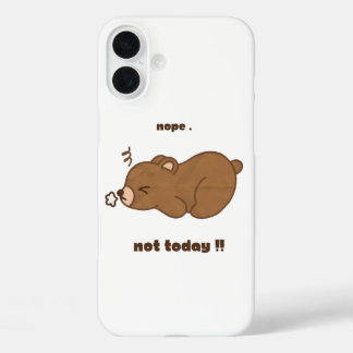 A cute lazy bear iPhone 16 plus case