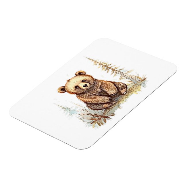 A cute little bear - Artistic illustration design Magnet (Left Side)