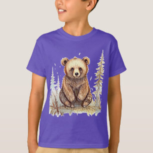 A cute little bear - Artistic illustration design T-Shirt