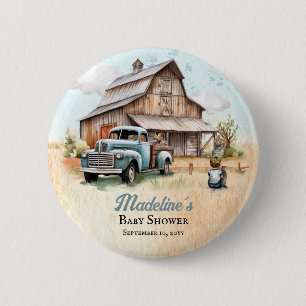 A Cute Little Farmer Baby Shower 6 Cm Round Badge