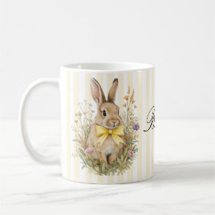 A cute little Floral Bunny Yellow Bow Baby Shower Coffee Mug