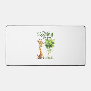 A Cute Little Giraffe With The Tree, Rooting For Y Desk Mat