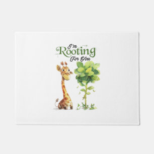 A Cute Little Giraffe With The Tree, Rooting For Y Doormat