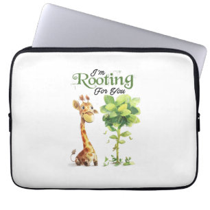 A Cute Little Giraffe With The Tree, Rooting For Y Laptop Sleeve