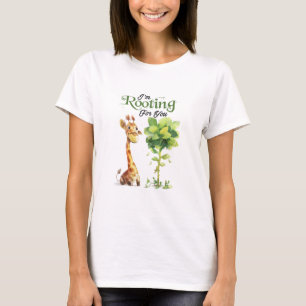 A Cute Little Giraffe With The Tree, Rooting For Y T-Shirt