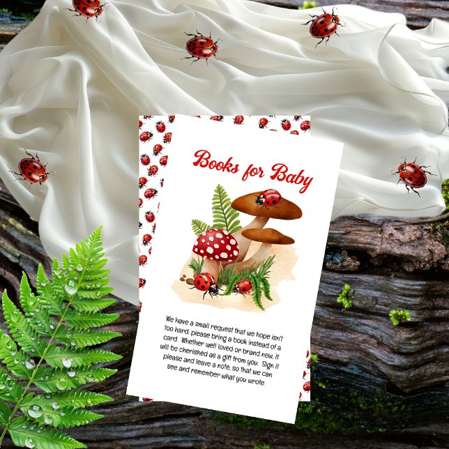 A Cute Little Ladybug Baby Shower Books for Baby Enclosure Card (A Cute Little Ladybug Girl Baby Shower "Books for Baby" Insert Card)
