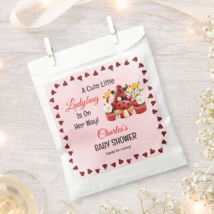 A Cute Little Ladybug Is On Her Way Baby Shower Favour Bags