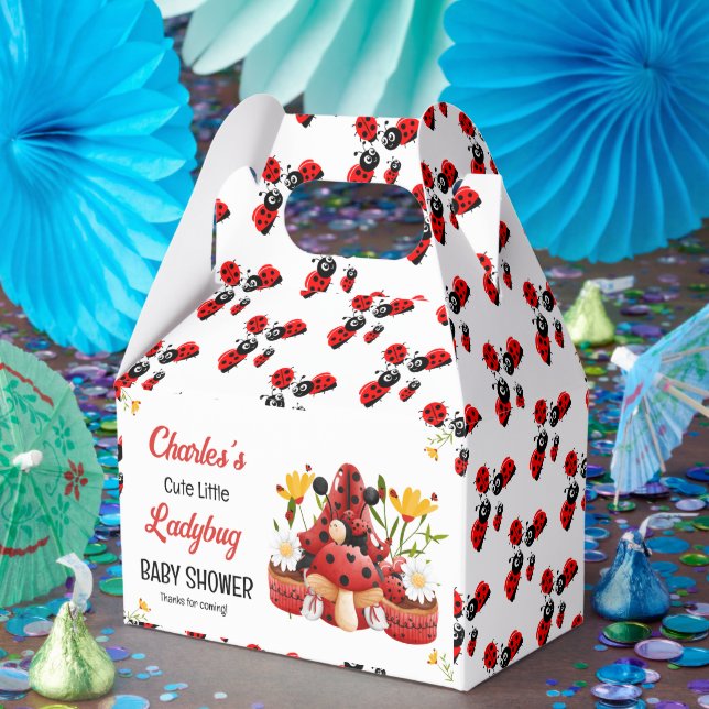 A Cute Little Ladybug Is On Her Way Baby Shower Favour Box (Party)