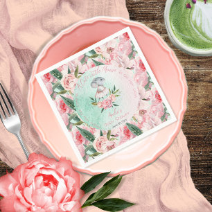 A Cute Little Mouse Is On Her Way Girl Baby Shower Napkin