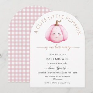 A cute little pumpkin is on her way Baby Shower  Invitation