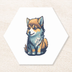 A Cute Little Puppy   Paper Coaster