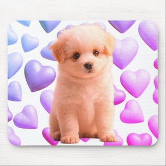 A Cute Lonely Puppy on a Laptop Desktop Tablet Mouse Mat