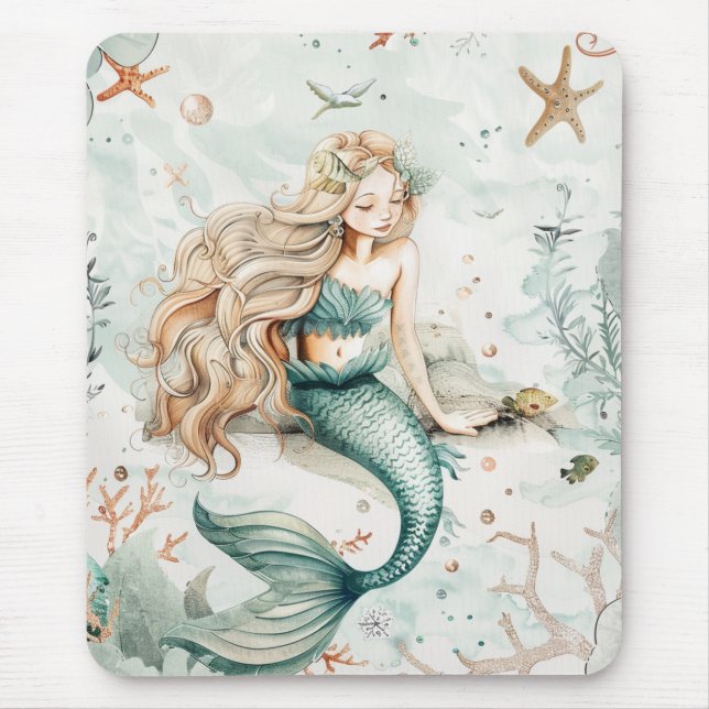 A Cute Mermaid Mouse Mat (Front)
