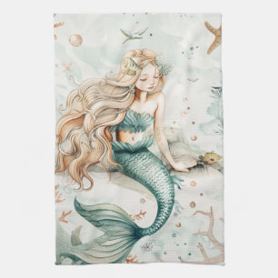 A Cute Mermaid Tea Towel