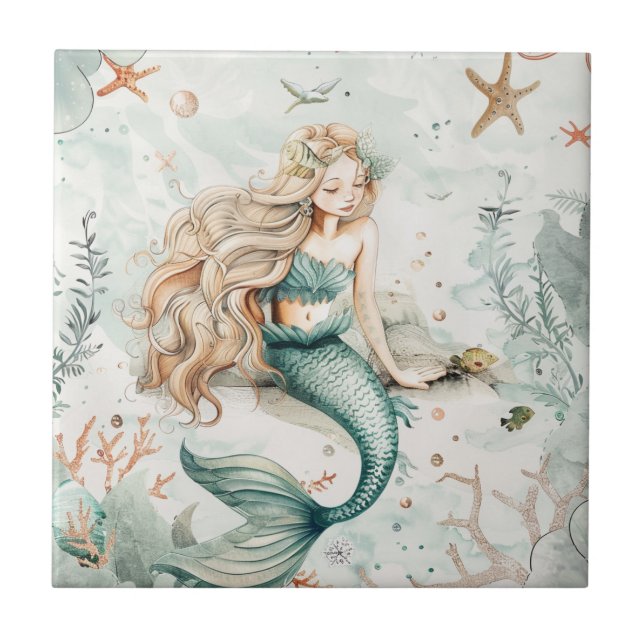 A Cute Mermaid Tile (Front)