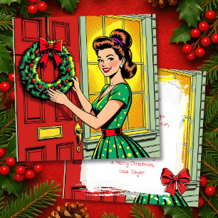 A Cute Mid-Century Nostalgic Feeling Christmas Holiday Card