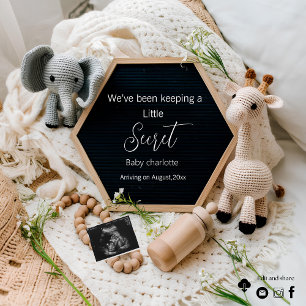 A cute minimal neutral pregnancy announcement 