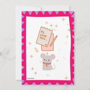 A cute mouse card that says "I love you" to a love