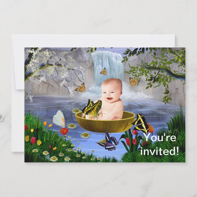 A cute nature baby invitation (Front)