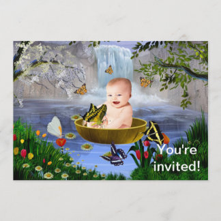 A cute nature baby invitation