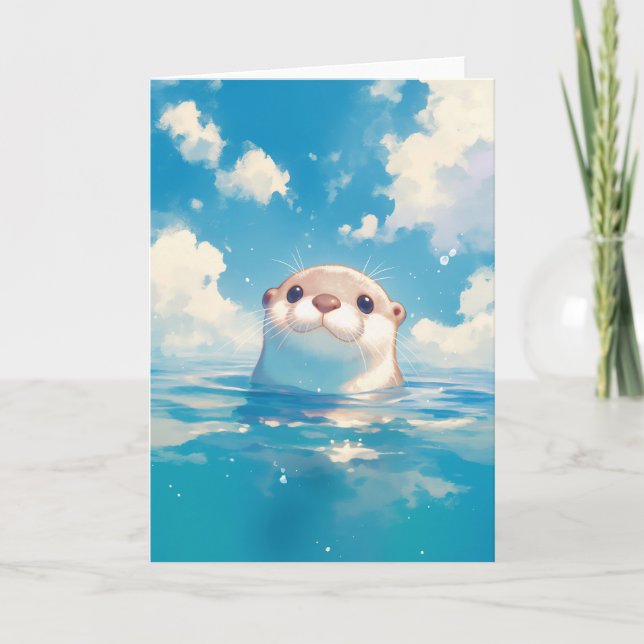 A Cute Otter's Watery World Card (Front)