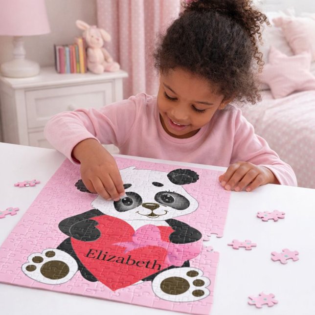 A cute Panda bear with heart Jigsaw Puzzle (Creator Uploaded)