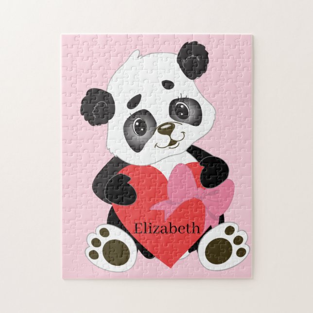 A cute Panda bear with heart Jigsaw Puzzle (Vertical)
