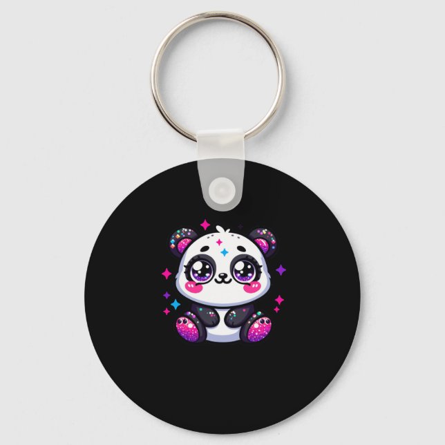 A Cute Panda Sticker  Key Ring (Front)