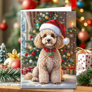 A Cute Poodle Christmas Personalized Holiday Card