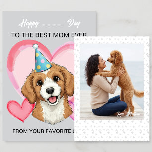 A cute Poodle on a special occasion for Mom Holiday Card