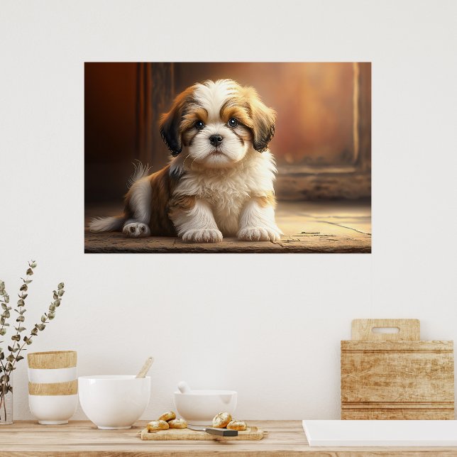 A cute poster with a dog puppy (Kitchen)