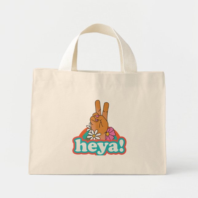 A cute retro peace sign with flowers Tote Bag (Front)