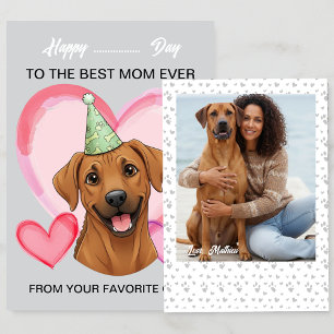 A cute Rhodesian on a special occasion for Mom Holiday Card