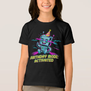 A Cute Robot Activated Birthday Party Mode Tri-Blend Shirt