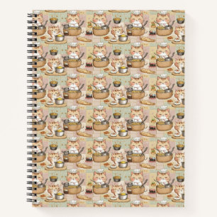 A cute seamless pattern chief cats  notebook
