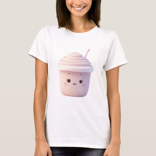 A Cute Strawberry Milkshake T-Shirt (Front)