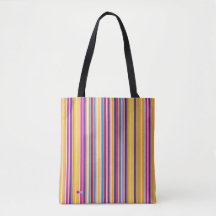 a cute tote bag with yellow stripes