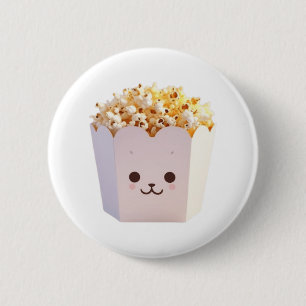 A Cute Tub of Popcorn 6 Cm Round Badge