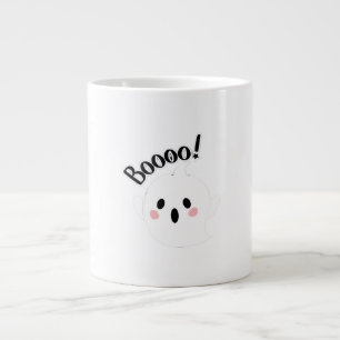 A Cute White Boo Creative Casual Large Coffee Mug