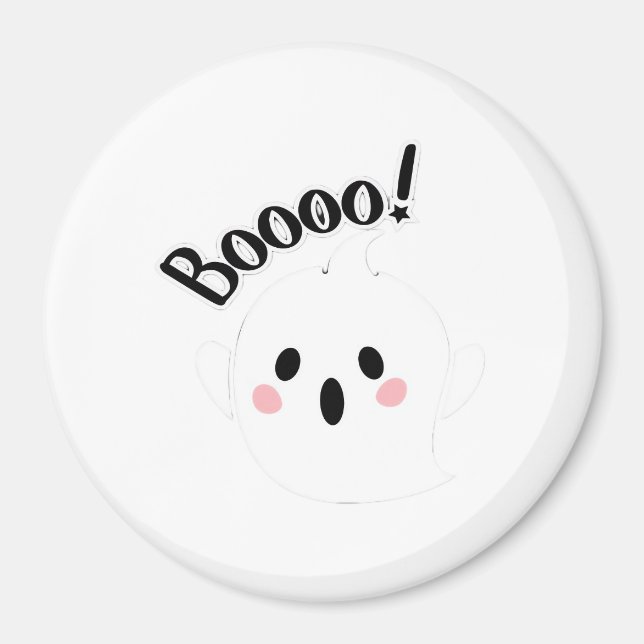 A Cute White Boo Creative Casual Magnet (Front)