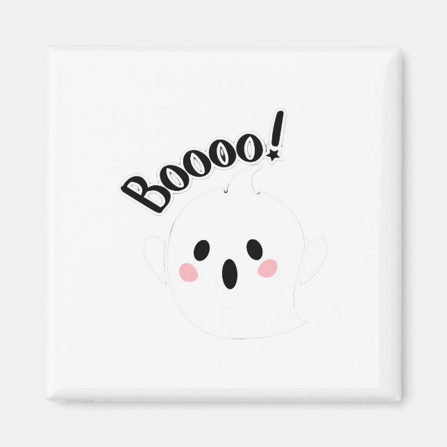 A Cute White Boo Creative Casual Magnet (Front)