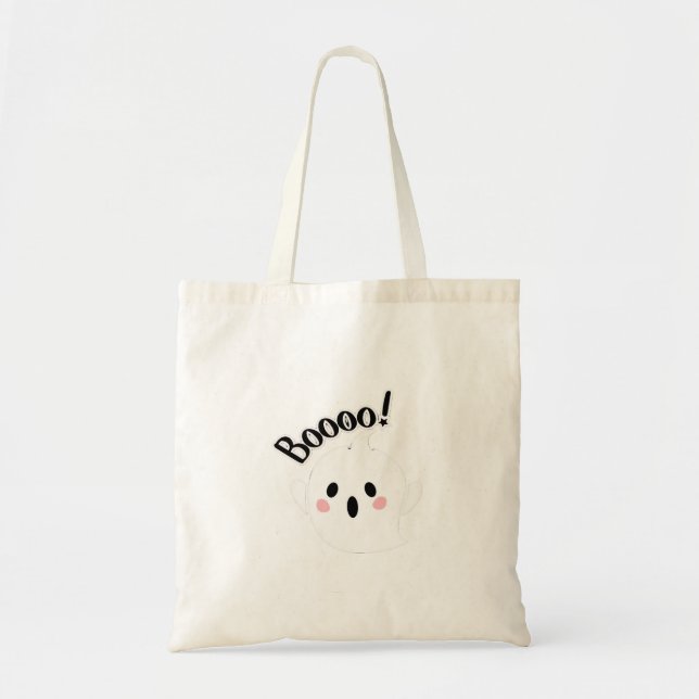A Cute White Boo Creative Casual Tote Bag (Front)