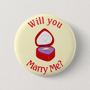 A cute 'Will you Marry Me' 6 Cm Round Badge