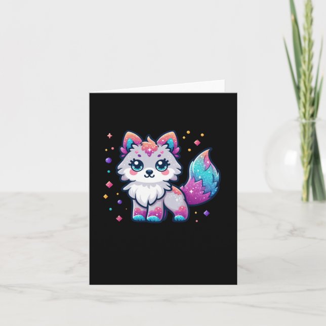 A Cute Wolf Sticker  Card (Front)