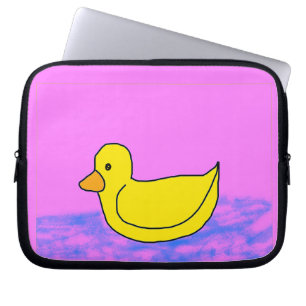 a cute yellow duck on pink Electronics Bag