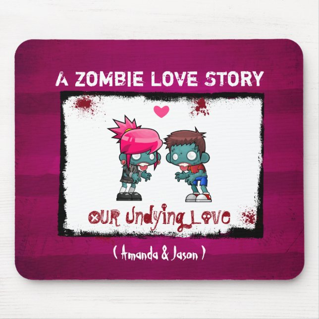 A Cute Zombie Couple : A Zombie Love Story Mouse Mat (Front)