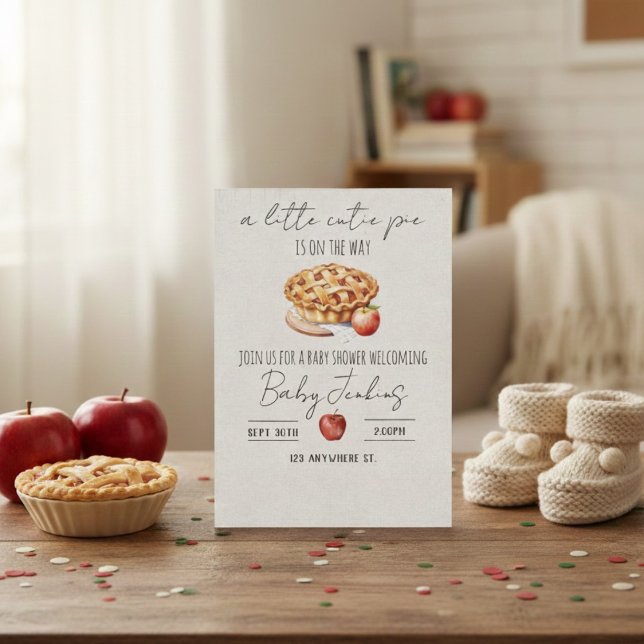 a cutie pie is on the way. Baby shower invitation (Creator Uploaded)