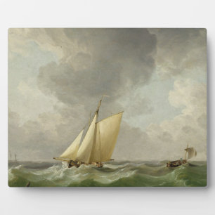 A Cutter in a Strong Breeze (oil on copper) Plaque