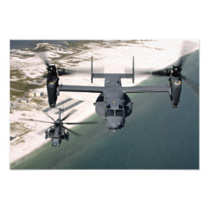 A CV-22 Osprey and an MH-53 Pave Low Photo Print